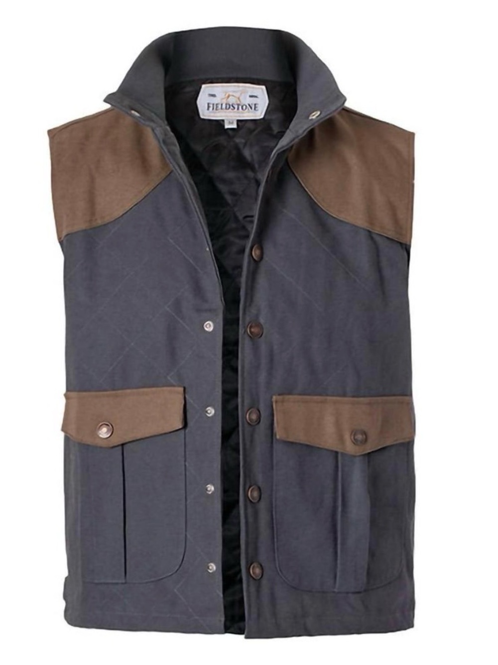 Fieldstone Men’s Gray & Brown Quilted Outdoor Vest